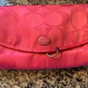 Pink Coach travel bathroom bag